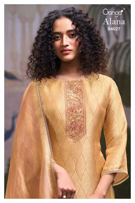 Alana 4027 By Ganga Bemberg Wholesale Silk Salwar Suits Suppliers In Mumbai
